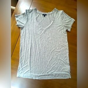 Express Gray V-Neck T-Shirt